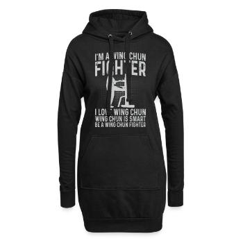 Je suis un combattant de Wing Chun. J’adore le Wing Chun - Sweat-shirt à capuche long Femme - noir - Devant
