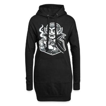 Vampire Coffee Break : T-shirt drôle d’Halloween - Sweat-shirt à capuche long Femme - noir - Devant