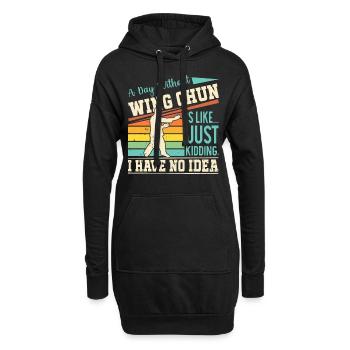 Une journée sans Wing Chun, c’est comme... Plaisanterie- - Sweat-shirt à capuche long Femme - noir - Devant