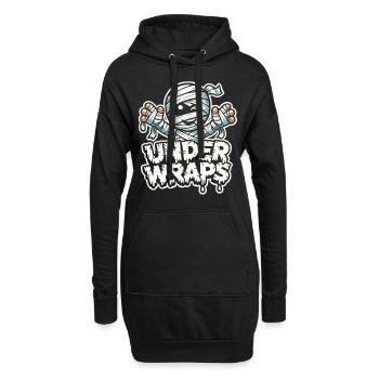 Chemise d’Halloween avec des momies et le texte « Under Wraps » - Sweat-shirt à capuche long Femme - noir - Devant