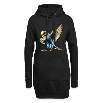 Drôle Dabbing Perruche Oiseau Amoureux des animaux - Sweat-shirt à capuche long Femme - noir - Devant