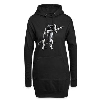 Drôle Dabbing Vache Danse Amoureux des animaux Dab Animaux - Sweat-shirt à capuche long Femme - noir - Devant