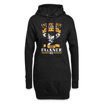 Alter Mann der Falkner ist Beizjagd Falknerei - Hoodie-Kleid - Schwarz - Vorne