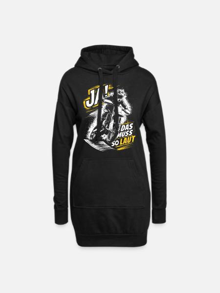Ja das muss so laut Motocross Motorrad - Hoodie-Kleid - Schwarz