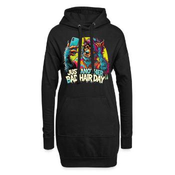 Werwolf Selfie T-Shirt - Bad Hair Day - Hoodie-Kleid - Schwarz - Vorne