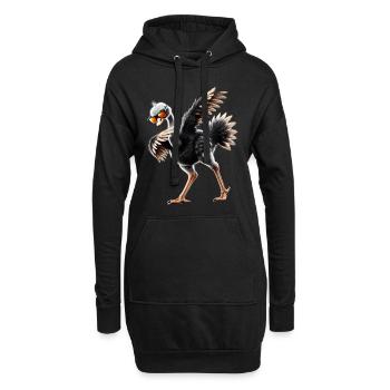 Lustiges Dabbing Straus Vogel Tierliebhaber Strauß - Hoodie-Kleid - Schwarz - Vorne