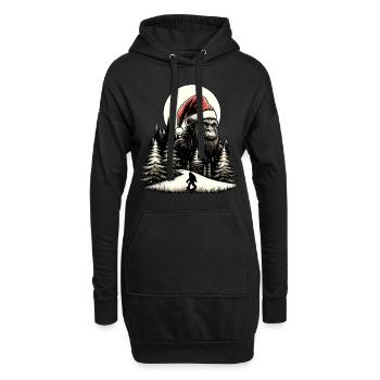 Weihnachtsmann Bigfoot - Hoodie-Kleid - Schwarz - Vorne