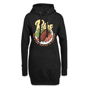 Ribs Because Salad Is Boring Grilled Meat Ribs BBQ - Hoodie-Kleid - Schwarz - Vorne