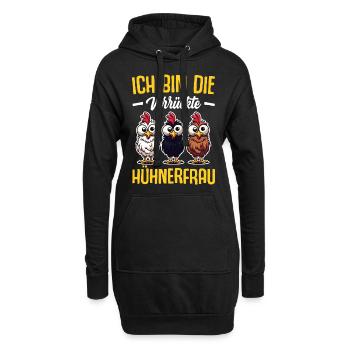 poulet poulets maman grand-mère cadeau dictons - Sweat-shirt à capuche long Femme - noir - Devant