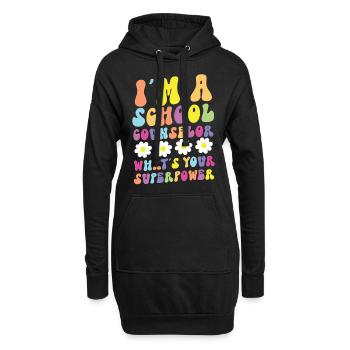 Conseiller scolaire Je suis une école - Sweat-shirt à capuche long Femme - noir - Devant