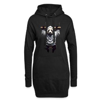 Drôle Panda Ours Chill Out Amoureux des animaux Chill - Sweat-shirt à capuche long Femme - noir - Devant