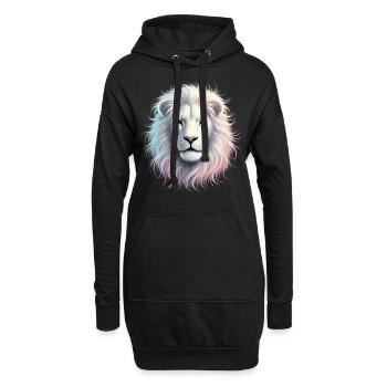 Majestueuse tête de lion au pastel - Sweat-shirt à capuche long Femme - noir - Devant
