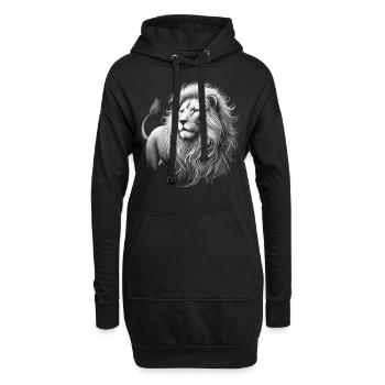 Majestueux lion blanc – Œuvre d’art sur noir - Sweat-shirt à capuche long Femme - noir - Devant