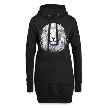 Lion blanc dans le style de l’art pastel - Sweat-shirt à capuche long Femme - noir - Devant