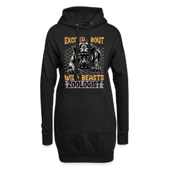 Zoologiste enthousiasmé par Wild Beasts Zookeeper - Sweat-shirt à capuche long Femme - noir - Devant