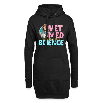 Vet Med Where Paws Meet Science Veterinary Clinic - Hoodie-Kleid - Schwarz - Vorne