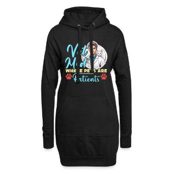 Vet Med Where Pets Are Patients Veterinary Clinic - Hoodie-Kleid - Schwarz - Vorne
