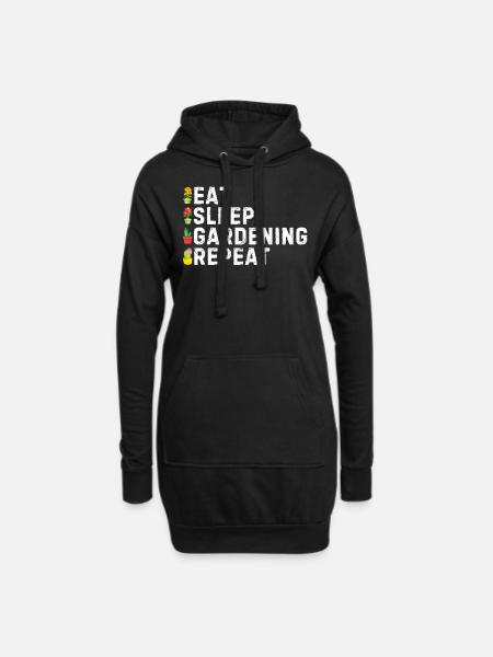 Eat Sleep Gardening Repeat - Landscaper Gardener - Hoodie-Kleid - Schwarz