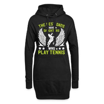 Tennis Daddy - Les meilleurs papas ont des filles qui pl - Sweat-shirt à capuche long Femme - noir - Devant