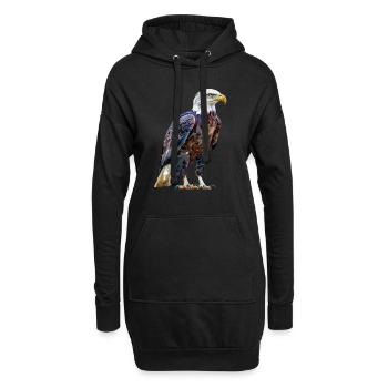 Adler Motiv Tier Tierliebhaber Vogel Kunst Natur - Hoodie-Kleid - Schwarz - Vorne
