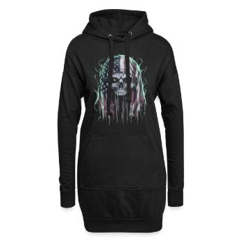 Halloween, Squelette, Effrayant, Effrayant, Horreur, Fête - Sweat-shirt à capuche long Femme - noir - Devant