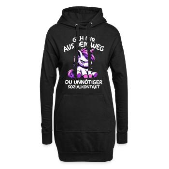 Écarte-toi de mon chemin, contact social inutile - Sweat-shirt à capuche long Femme - noir - Devant