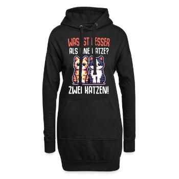 Katze Katzen Geschenk Sprüche Lustig - Hoodie-Kleid - Schwarz - Vorne