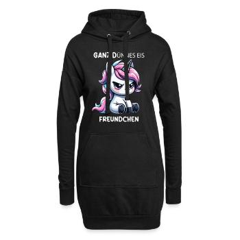 Ganz Dünnes Eis Freundchen - Hoodie-Kleid - Schwarz - Vorne