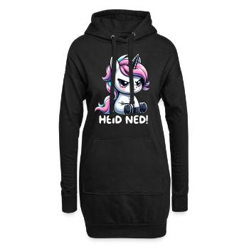 Heid Ned Dialekt Einhorn - Hoodie-Kleid - Schwarz - Vorne