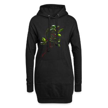 Chamäleon Motiv Tier Tierliebhaber Reptilien Echse - Hoodie-Kleid - Schwarz - Vorne