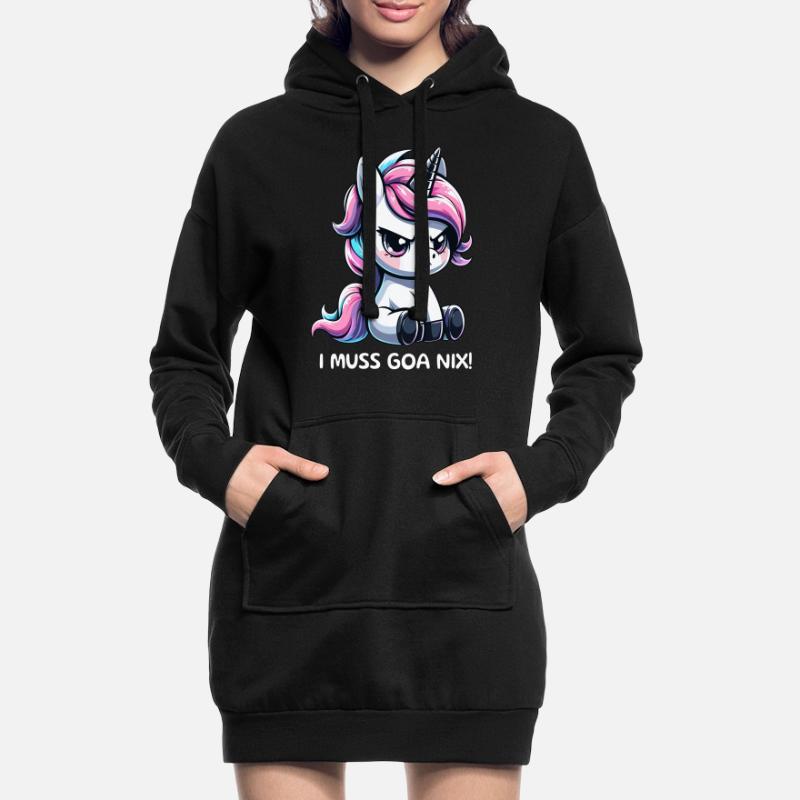 Je dois Goa Nix Dialecte Licorne Dialecte Sweat-shirt à capuche long Femme