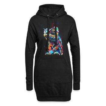 Chamäleon Motiv Tier Tierliebhaber Reptilien Echse - Hoodie-Kleid - Schwarz - Vorne