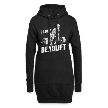 Skeleton, j’adore le soulevé de terre, la musculation, l’entraînement - Sweat-shirt à capuche long Femme - noir - Devant