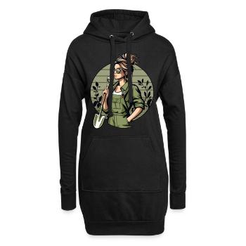 Garten Geschenk Gärtnerin Geburtstag Geschenk - Hoodie-Kleid - Schwarz - Vorne