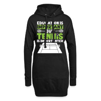 Raquette de joueur de tennis drôle - Sweat-shirt à capuche long Femme - noir - Devant