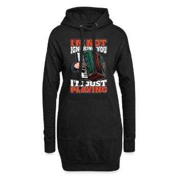 Accordéon Je ne t’ignore pas, je suis juste musicien - Sweat-shirt à capuche long Femme - noir - Devant