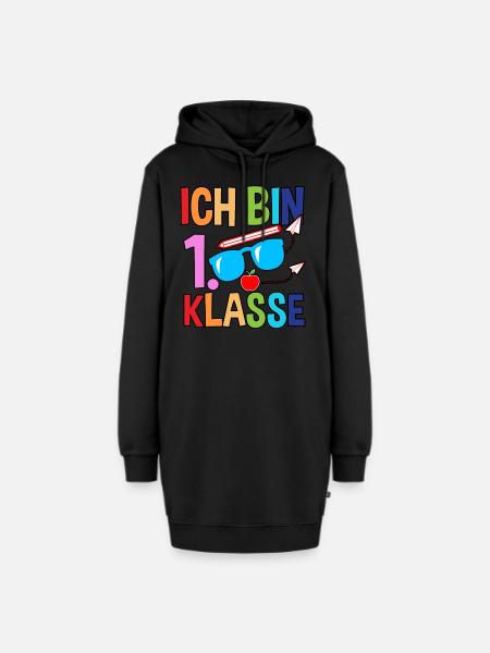 Erste Klasse Schulkind Schulbeginn Einschulung - Hoodie-Kleid - Schwarz