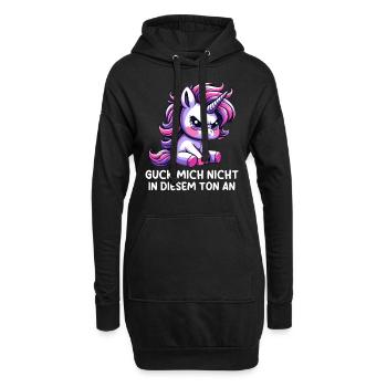 Guck Mich Nicht In Diesem Ton An - Hoodie-Kleid - Schwarz - Vorne