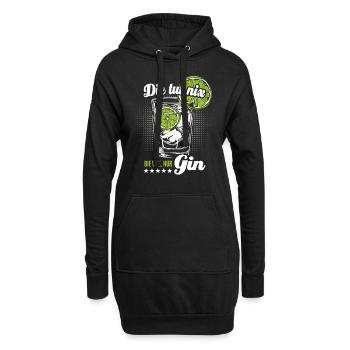 Die tut nix die will nur Gin - Spruch - Hoodie-Kleid - Schwarz - Vorne