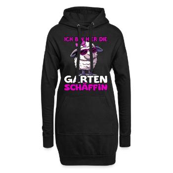 Ich bin hier die Garten Schäffin | Chefin Gärtner - Hoodie-Kleid - Schwarz - Vorne