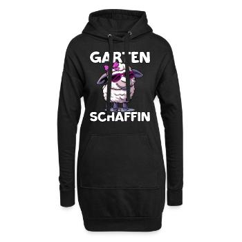 Ich bin hier die Garten Schäffin | Chefin Gärtner - Hoodie-Kleid - Schwarz - Vorne
