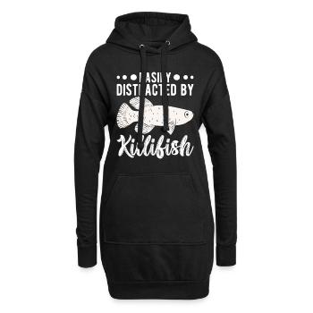Killifish Quarium Fish - Hoodie Dress - black - Front
