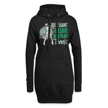 Funny Tennis Player Racket I Just - Hoodie-Kleid - Schwarz - Vorne