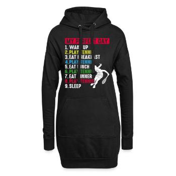My Perfect Day Tennis Player - Tennis Day Plan - Hoodie-Kleid - Schwarz - Vorne