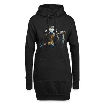 Lustiges Faultier Kunst Tier Sloth Ramen Nudel - Hoodie-Kleid - Schwarz - Vorne