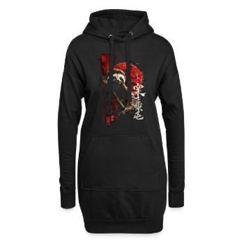 Lustiges Faultier Kunst Tier Sloth Wildtier Tiere - Hoodie-Kleid - Schwarz - Vorne