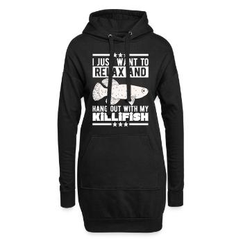 Killifish Quarium Fish - Hoodie Dress - black - Front