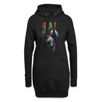 Lustiges Faultier Kunst Tier Sloth Wildtier Tiere - Hoodie-Kleid - Schwarz - Vorne
