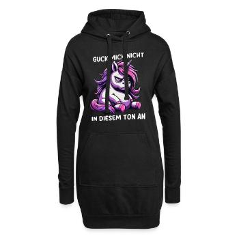 Guck Mich Nicht In Diesem Ton An - Hoodie-Kleid - Schwarz - Vorne