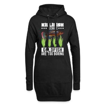 Killifish Quarium Fish - Hoodie Dress - black - Front